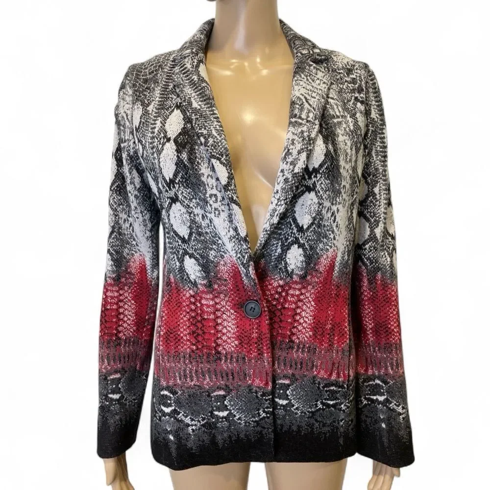 Yoana Baraschi Stylish Women's Urban Reptile Blazer Jacket Size M - Picture 2 of 4